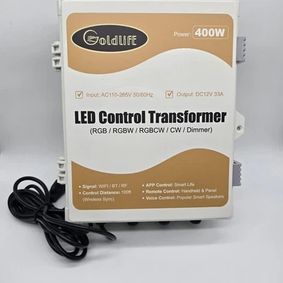 Transformador de control LED Goldlife 400W 12V 33A WiFi BT RF RGB RGBW RGBCW App Foto 1 de 4
