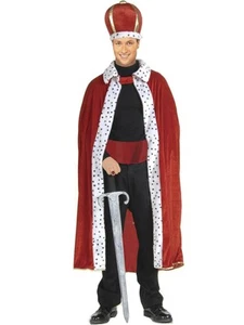 King's Red Robe and Crown Adult Costume Accessory Kit - Picture 1 of 2