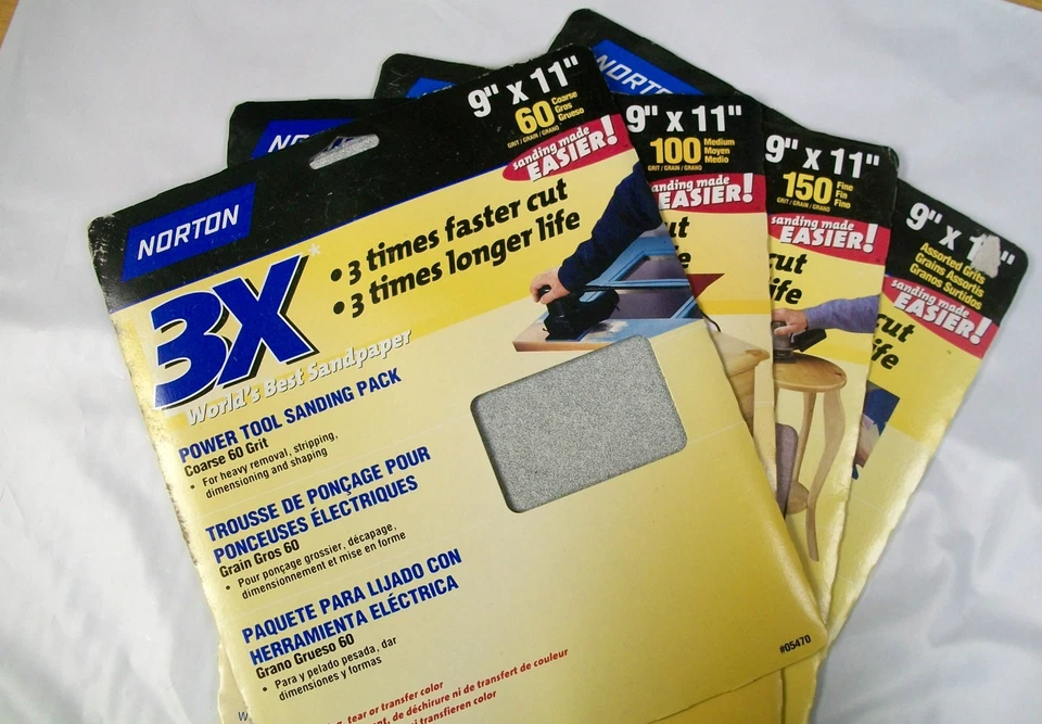 9 x 11 Sand Paper Norton 3X, You Choose Grit: 60, 100, 150, Asst., 40 Sheets - Image 1 of 1