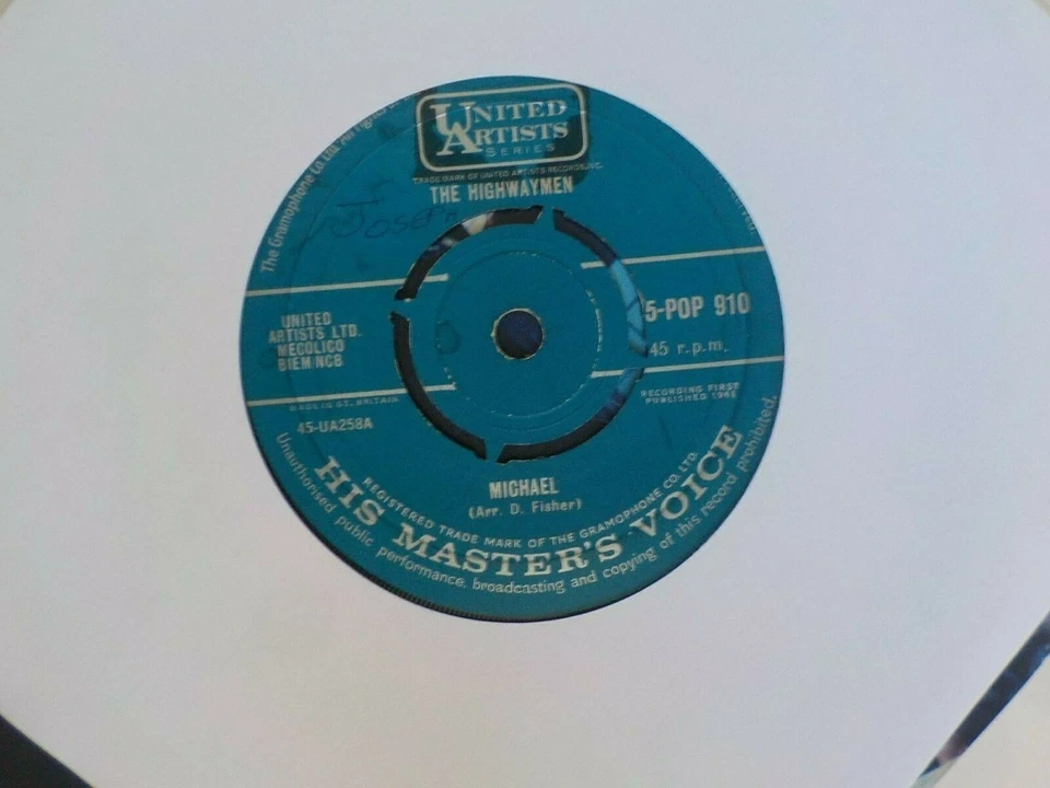 Highwaymen Michael / Santiano 1961 Pop 7" vinyl Foto 1 de 1