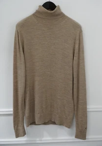 Uomo Tommy Hilfiger Maglione Collo Alto In Lana Marrone Taglia XL XBA195 - Foto 1 di 9