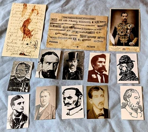 Jack the Ripper Post Cards Suspects Photos Letters Prince Albert Old Antique UK - Picture 1 of 17