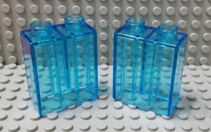 LEGO New Duplo Lot of 2 Translucent Light Blue 1x2x2 Building Brick Pieces - Picture 1 of 1