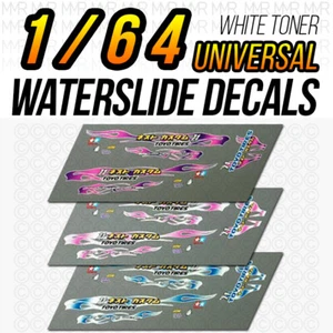 Calcomanías universales de tobogán acuático tóner blanco personalizado 1/64 TOYO TIRES FLAMES para caliente - Imagen 1 de 5