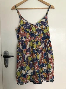 ASOS Beach 10 Floral Wide- Leg Pompom Playsuit/ Beach Cover- Up - Picture 1 of 4