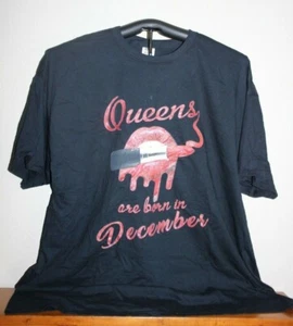 Queens are born in December (Lips and Lipstick) T-Shirt, 3XL, schwarz - Bild 1 von 5