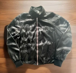 BALLY Men's BLACK PERFORATED LAMB LEATHER Bomber Jacket ITALY Size 48 US $2500 - Picture 1 of 19