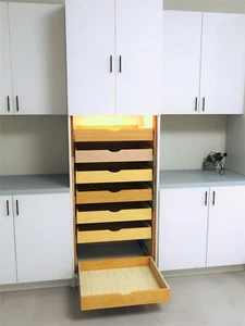 Cajón extraíble de madera maciza - 11" a 32" de ancho, 22" de profundidad, 4" de alto, orugas de cierre suave - Imagen 1 de 40
