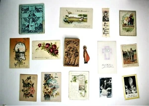 (15) Vintage Religious Collectibles, Plaque, Cards, Ribbon Book Mark, Stamp Book - Picture 1 of 9
