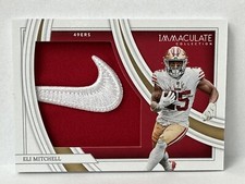 2022 Panini Immaculate Collection ELI MITCHELL Jumbo Nike Swoosh Logo Patch /10