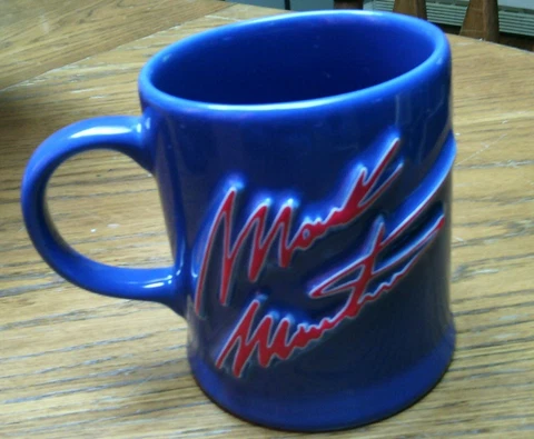 MARK MARTIN NASCAR BLUE 12oz COFFEE MUG #6 GUC Cover