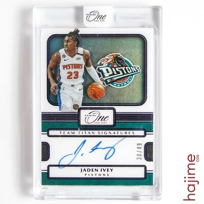 2022-23 Panini One and One Jaden Ivey Team Titan Auto /49 #TTS-JIV Rookie RC - Image 1 of 2
