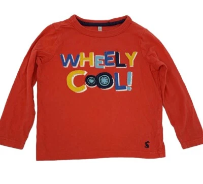 Camisa manga larga con apliques temáticos de coche Joules Boys 4T 4 naranja Wheely Cool Foto 1 de 4