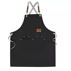 Chef Aproncross Back Apron For Men Women With Adjustable Straps And Large Pocket - Picture 1 of 9