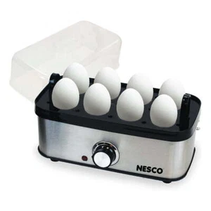 8-Eggs Electric Steamer Stainless Steel Egg Cooker Hard Boiler BPA-Free Silver - Picture 1 of 4