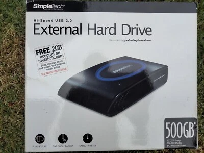 SimpleTech SimpleDrive  External Hard Drive 500GB USB 2.0 7200RPM HDD - Image 1 of 3