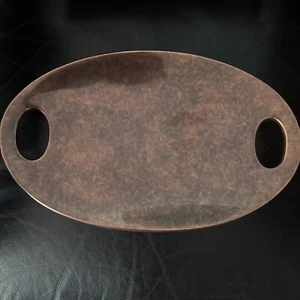 Seltene Nambe Steve Cozzolino Heritage Kiesel ovale Platte Servieren MT0262 Bronze - Bild 1 von 7
