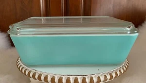 Cazuela refrigerador vintage Pyrex turquesa 1,5 cuartos de galón 0503 con tapa 503C - Imagen 1 de 17