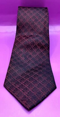 New Murano Red & Black Diamond Design Slim Men’s Tie Necktie - Image 1 of 4