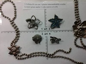 collana e centrale regolabile a scelta italy pietre smalto vintage necklace b13 - Foto 1 di 1