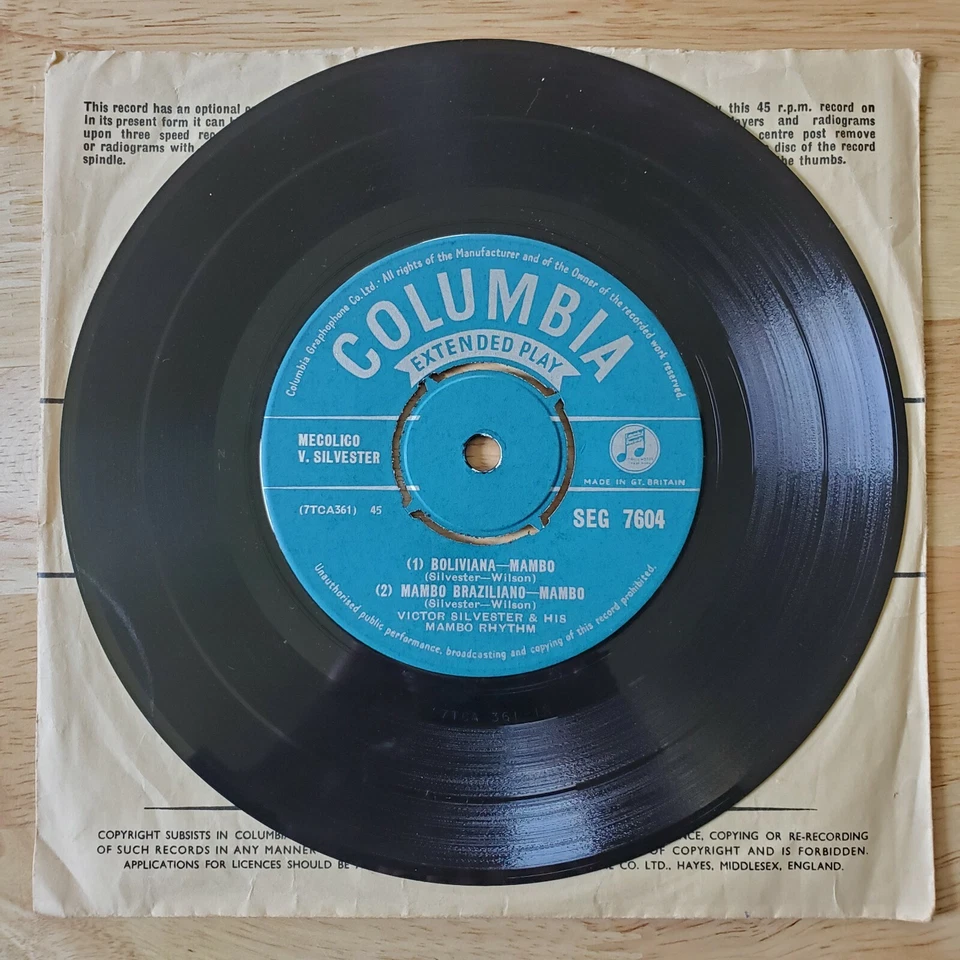 Victor Silvester Boliviana Mambo/Mambo Cubano 7" 45 RPM EP COLUMBIA SEG-7604 - Image 1 of 4