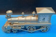 Paperweight Train Desk Clock Locomotive By WM Widdup H2" X W4"  Silver Tone