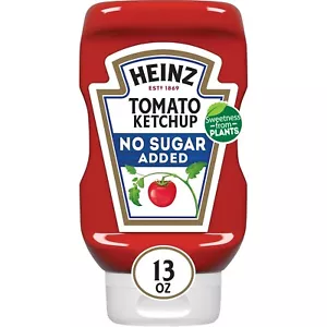 Heinz Tomato Ketchup with No Sugar Added, 13 oz Bottle - Picture 1 of 2