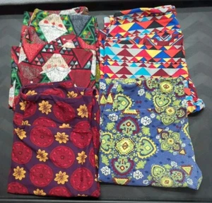 LuLaRoe 4 Pair Multicolored One Size Leggings -Excellent Condition Fit Sz 2-10 - Picture 1 of 2