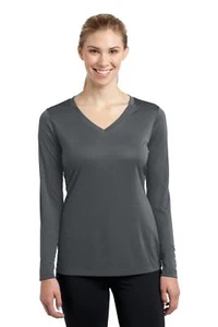 Sport Tek Womens Long Sleeve Dri-Fit PosiCharge Workout XS-4XL T-Shirt LST353LS - Picture 1 of 22