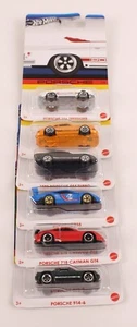 Juego completo de 6 autos Porsche exclusivo de Walmart Hot Wheels 2024 con persecución - Imagen 1 de 14