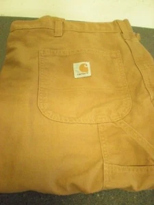 CARHARTT 383-51 30X32 LIGHTWEIGHT DUNGAREE FIT BROWN WORK PANTS (VG) - Picture 1 of 3