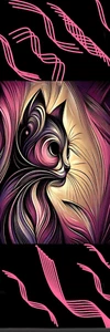 CAT MYSTICAL PINK,GOLD , BIRDS,FLOWER,ANIMALS,DOG,CAT,FAIRIES-UNIQUE Bookmarks - Imagen 1 de 1
