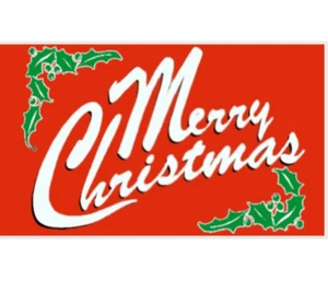 Bandera Roja Feliz Navidad 5x3 pies Poliéster Entrega Gratuita - Imagen 1 de 4