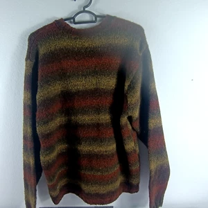 Pure wool Sweater 90s Fair Isle Pullover round neck neck Women's Medium - Picture 1 of 2