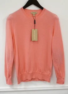 Women Burberry Jumper Pullover Pink Merino Wool Size S - Picture 1 of 7