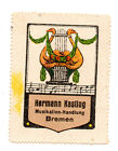 Werbemarke Vignette, Hermann Kasting Musikalien - Handlung, Bremen, Harfe