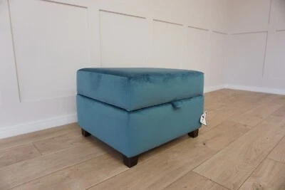 Blue Velvet DFS Standard Storage Footstool - Image 1 of 4