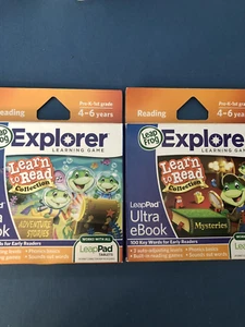 2 Leapfrog Explorer LeapPad Learning Game Learn To Read Adventure Stories & Myst - Picture 1 of 5