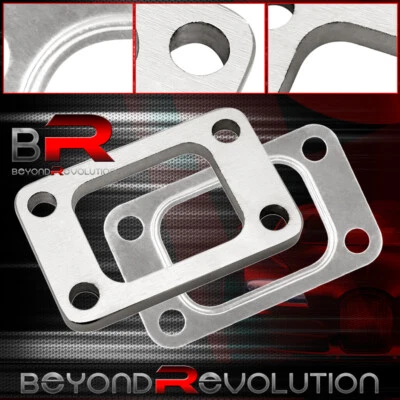 Brida adaptadora con junta de 4 orificios de pernos de aluminio T3 T3/T4 T04E Turbo Foto 1 de 2