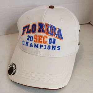 Florida Gators 2008 SEC Champions Cap Hat Strap Back White Embroidered - Picture 1 of 12