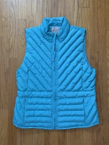 Ann Taylor Loft Teal Puffer Vest-Size M - Picture 1 of 4
