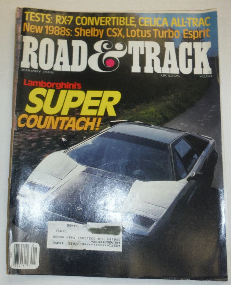 Road & Track Magazine Lamborghini's Super Countach January 1988 123014R2 - Image 1 of 1