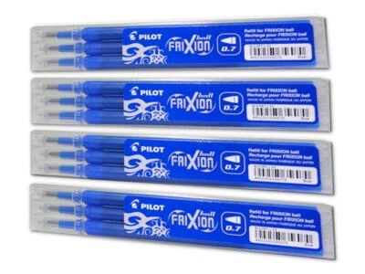 12 Pilot Frixion Ball Ersatzmine Tintenroller Kugelschreiber Blau Stift Minen  - Bild 1 von 3