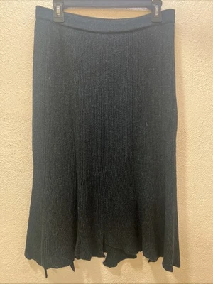 Falda Peruvian Connection M verde azulado negro calce acampanado bebé lana alpaca asimétrica Foto 1 de 4