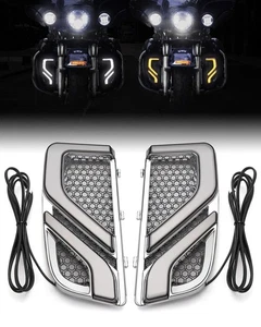 LED Fairing Lower Grills Turn Signal Running Light For Electra Touring 2014-2025 - Picture 1 of 7