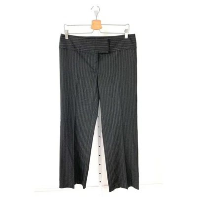 CABI Size 8 x 28 Kelsey Trouser Dress Pants Stretch Chalk Stripe Style 634 Gray - Image 1 of 4