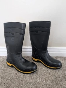 Größe 12 Herrenschuhe For Crews Sentry PRO schwarz/gelb ölbeständige Stiefel zum Überziehen - Bild 1 von 7