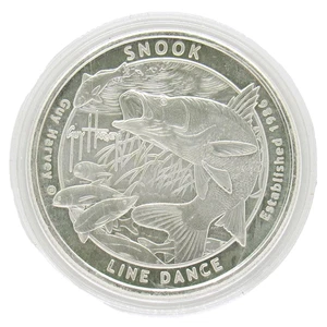 2018 GUY HARVEY SNOOK LINE DANCE 1 OZ .999 SILBERBARREN RUND SPORTFISCH - Bild 1 von 2