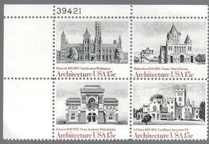 Briefmarke USA 1841a, Architektur, Plattenblock, postfrisch - Bild 1 von 1
