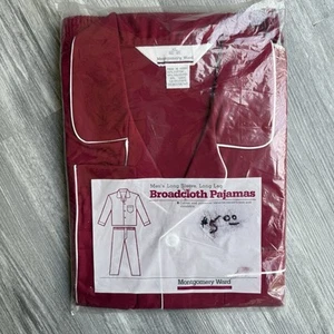 Montgomery Ward Long Sleeve Long Leg Red Pajamas Size XL ( 46-48 ) - Picture 1 of 5